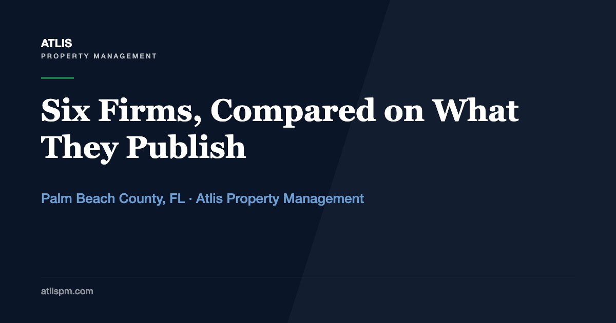 The Atlis Advantage: How to Compare Palm Beach County Property Managers in 2027