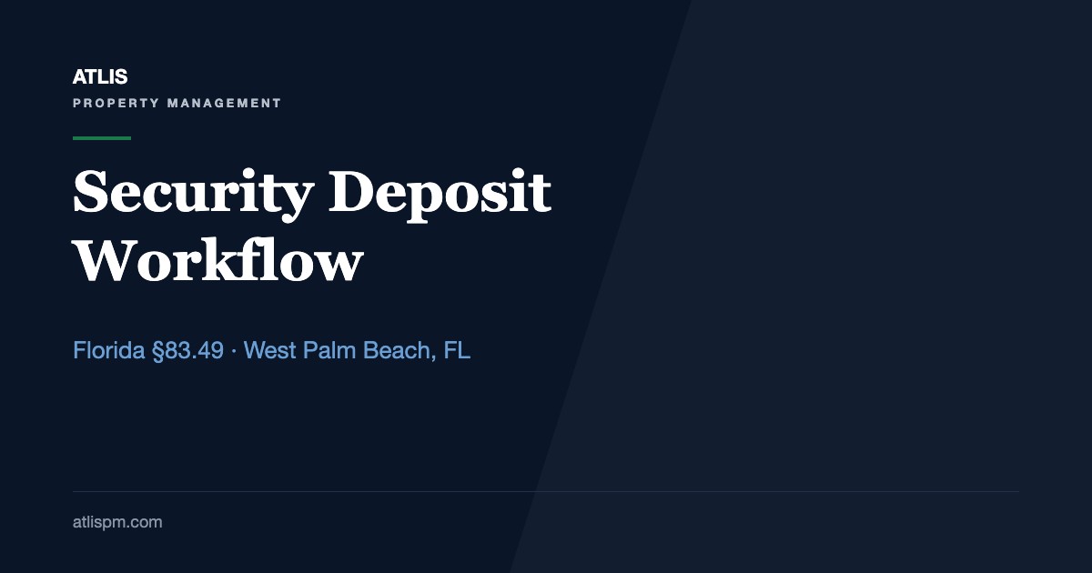 Security Deposit Rules for West Palm Beach Owners: The 15-Day and 30-Day Workflow, Step by Step